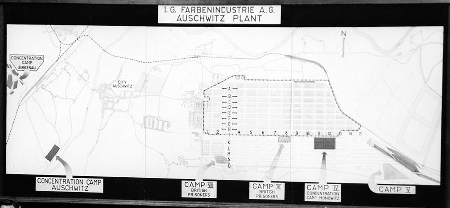 map of IG Farben, Monowitz, Auschwitz I, and Birkenau.jpg